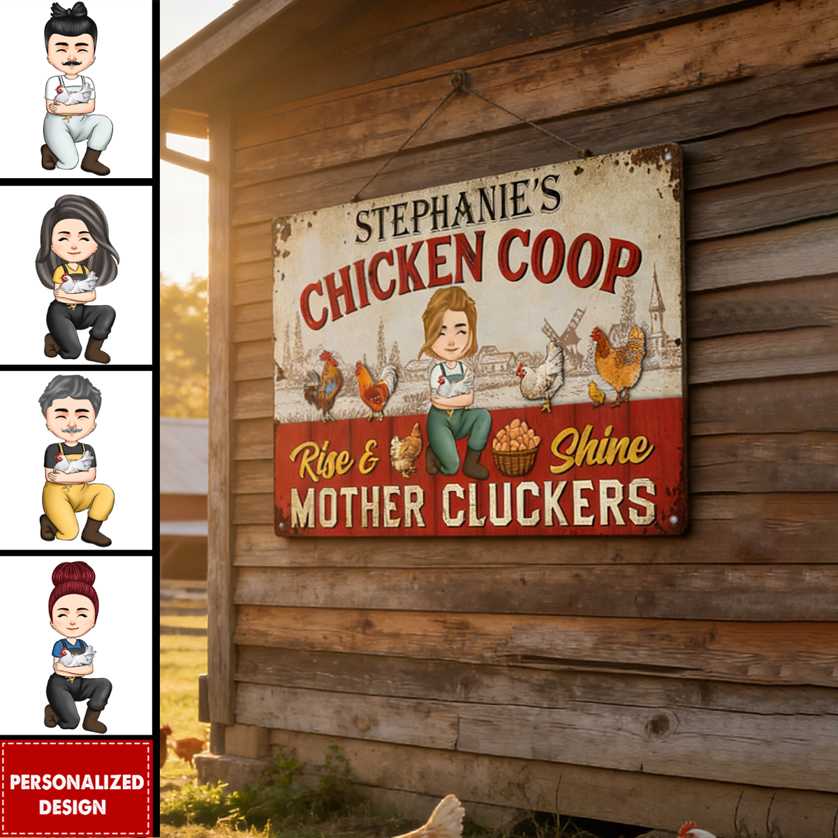 Rise And Shine Mother Cluckers - Personalized Metal Sign