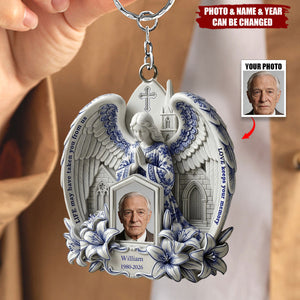 Angel Memorial Keychain - Custom Photo Gifts For Heaven