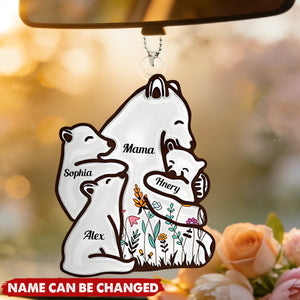 Mama Bear - Personalized Mother Custom Shaped Car Ornament