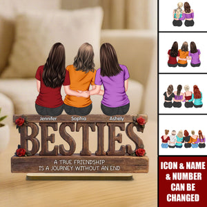 Besties Forever Birthday Thank You Gifts For Friends, Besties, Sisters - Personalized Wooden Plaque