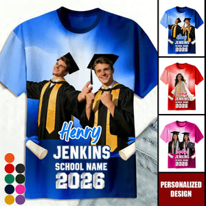 Class Of A 2026 2027 2028 2029 Graduate Custom Photo - Personalized Shirt - Family Matching Graduation Shirt, Graduation Party Gift, Senior Class of 2026