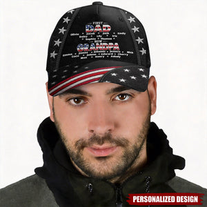 Custom Hat, All Over Print Classic Cap - Personalized Father's Day Birthday Gifts For Dad, Grandpa - Promoted To Grandpa With Love