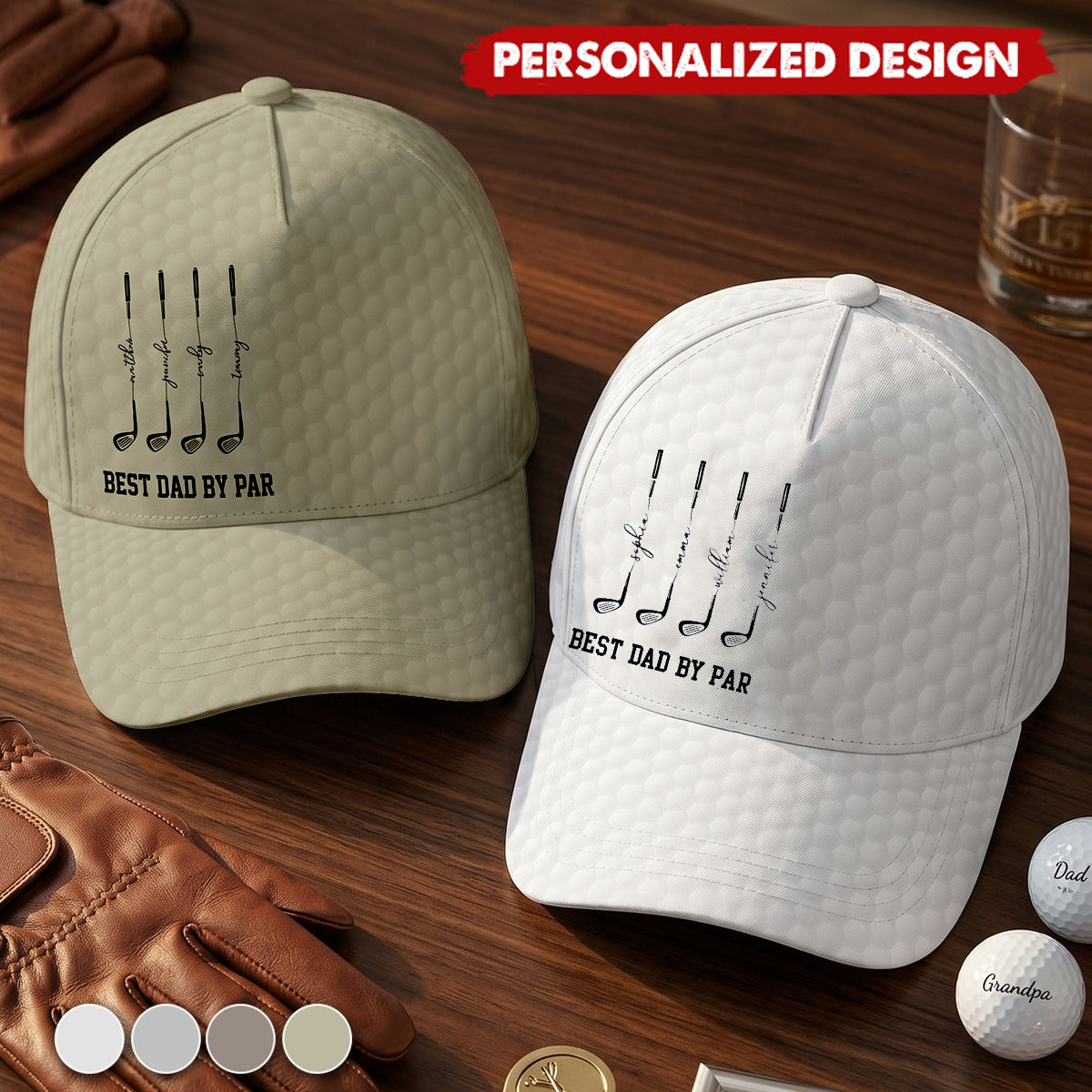 Best Dad By Par, Best Grandpa By Par - Personalized Cap