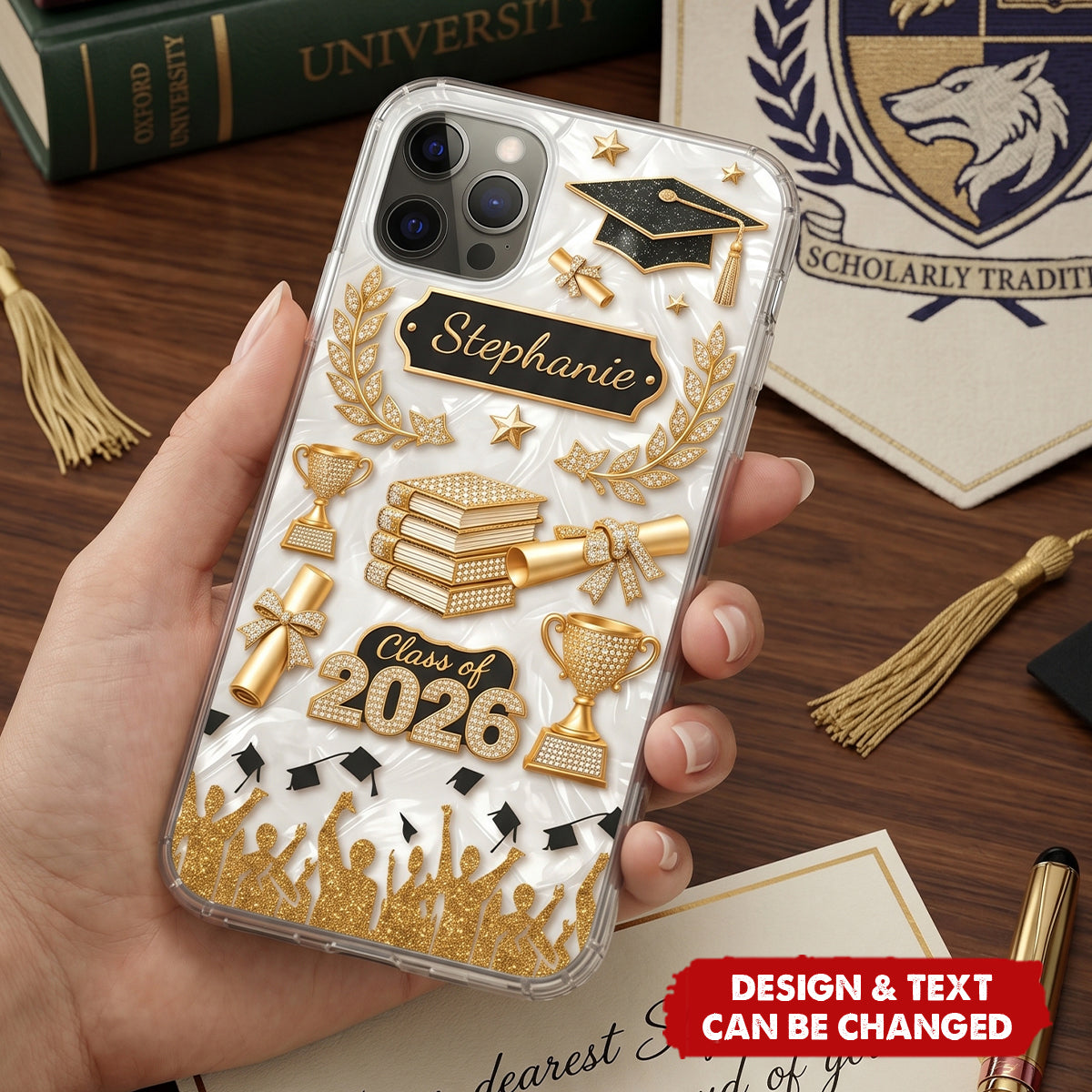 3D Effect Class Of Graduation - Personalized Phone Case - Graduation Gift