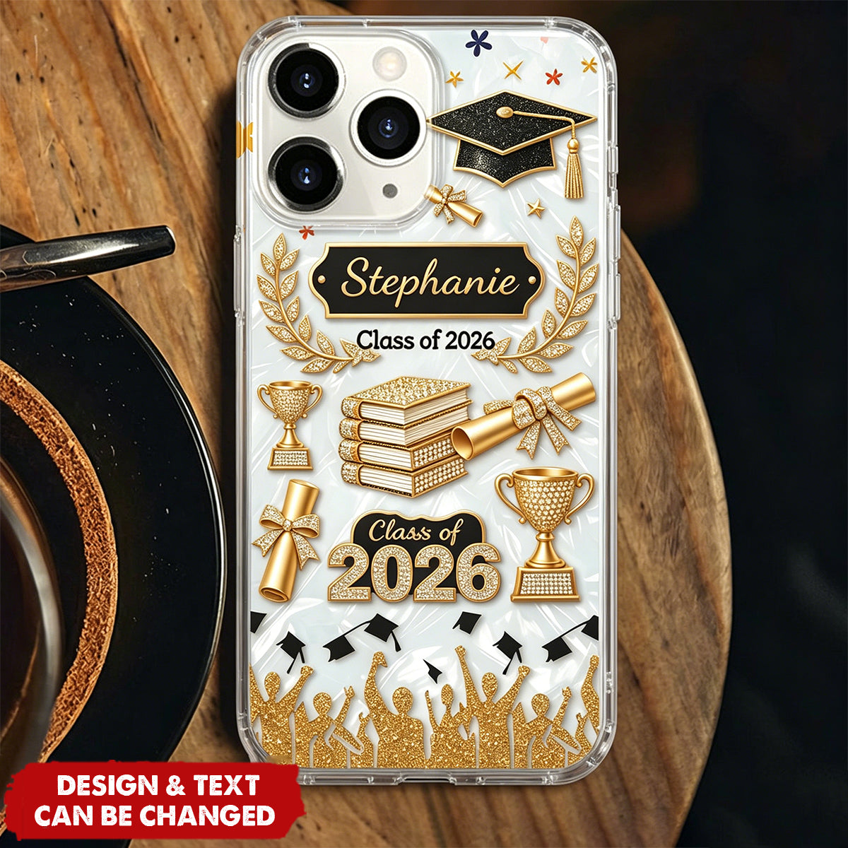 3D Effect Class Of Graduation - Personalized Phone Case - Graduation Gift