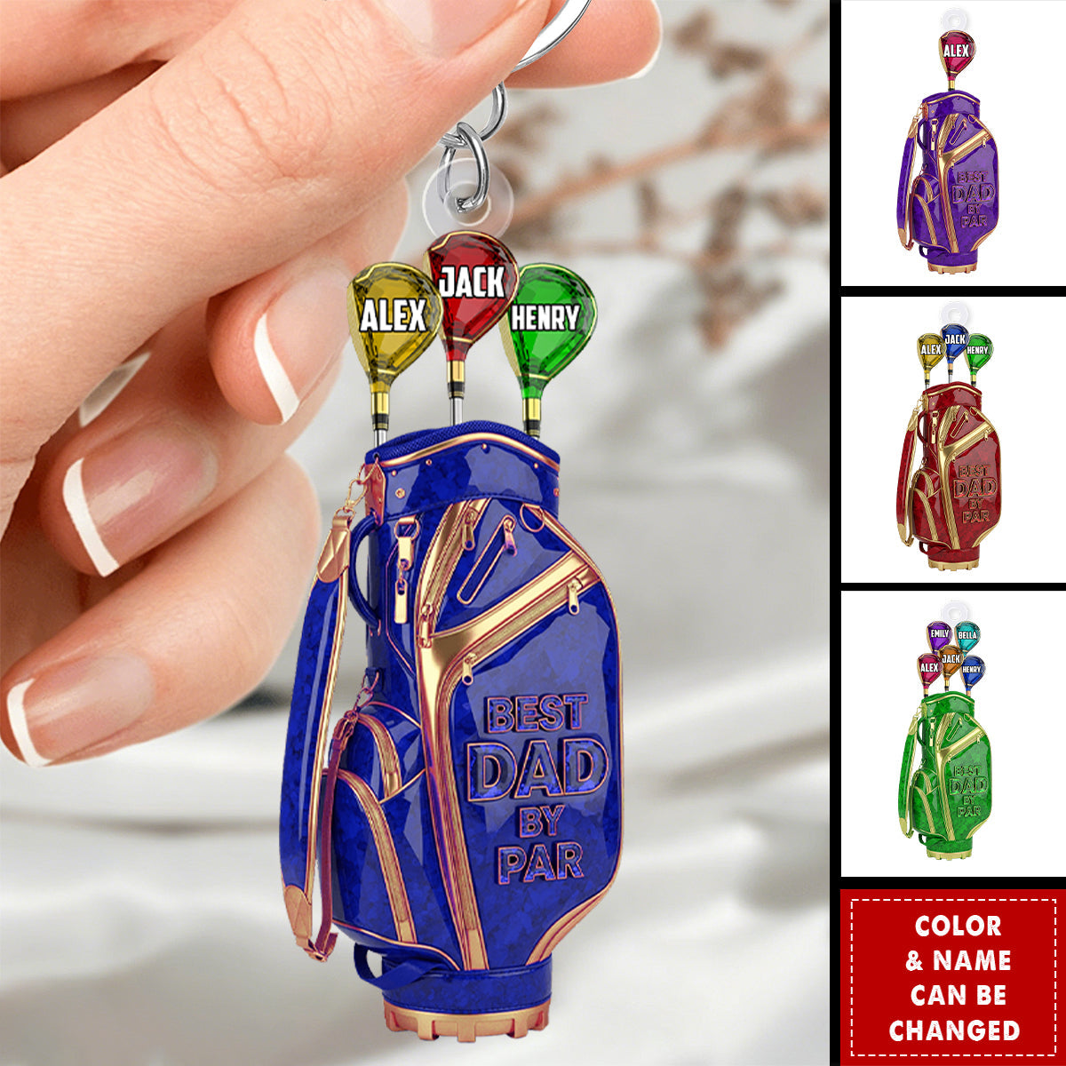 Golf Dad Keychain - Personalized Gifts For Dad