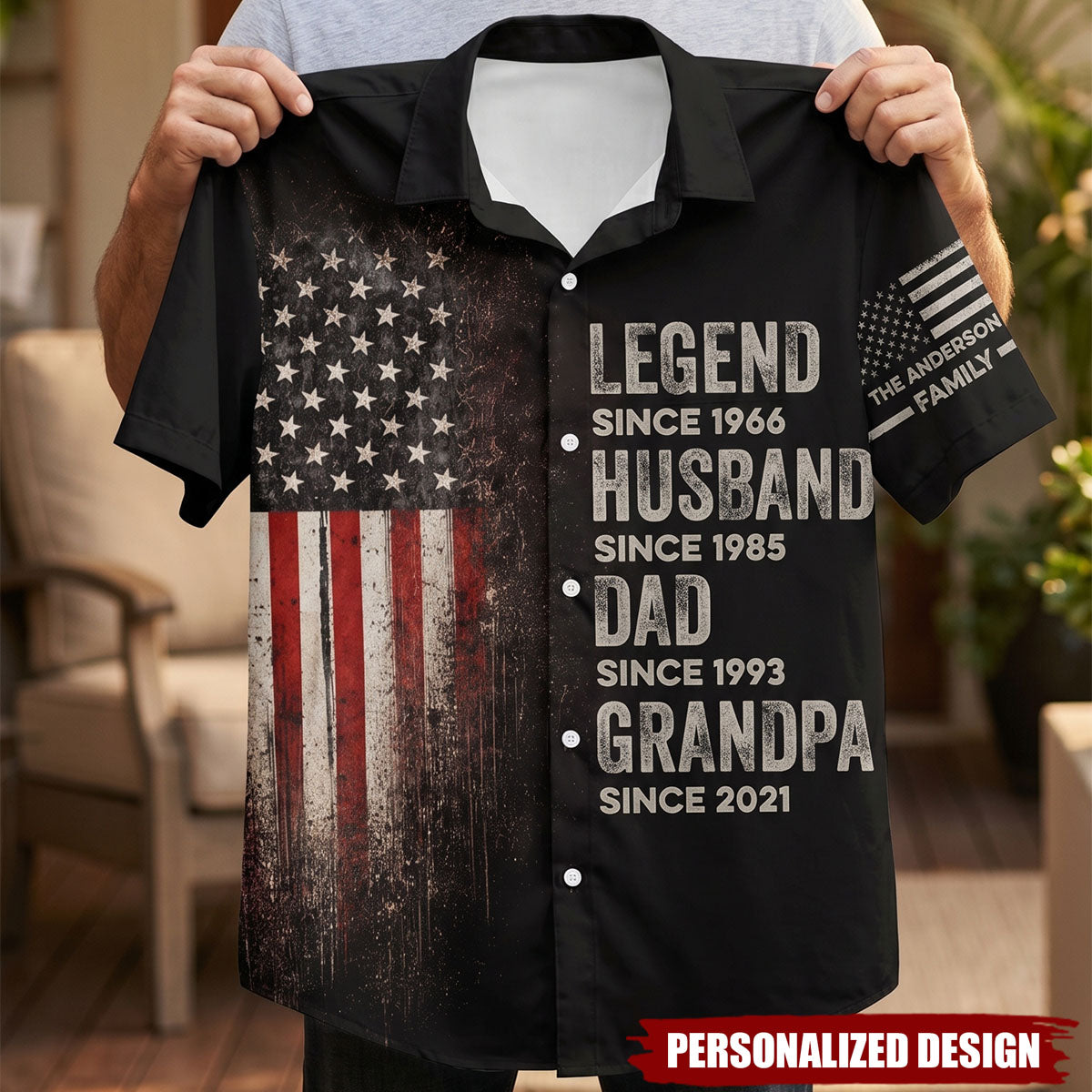Father's Day Gifts, Legend, Husband, Dad And Grandpa Custom Family Name - Personalized Hawaiian Shirt