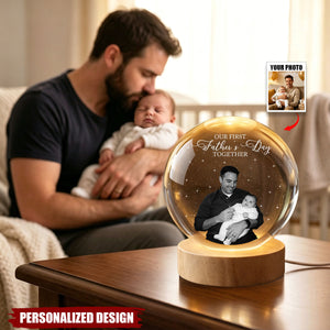 Father's Day Gifts, Our First Father's Day Together Custom Photo, For New Dad - Personalized Night Light