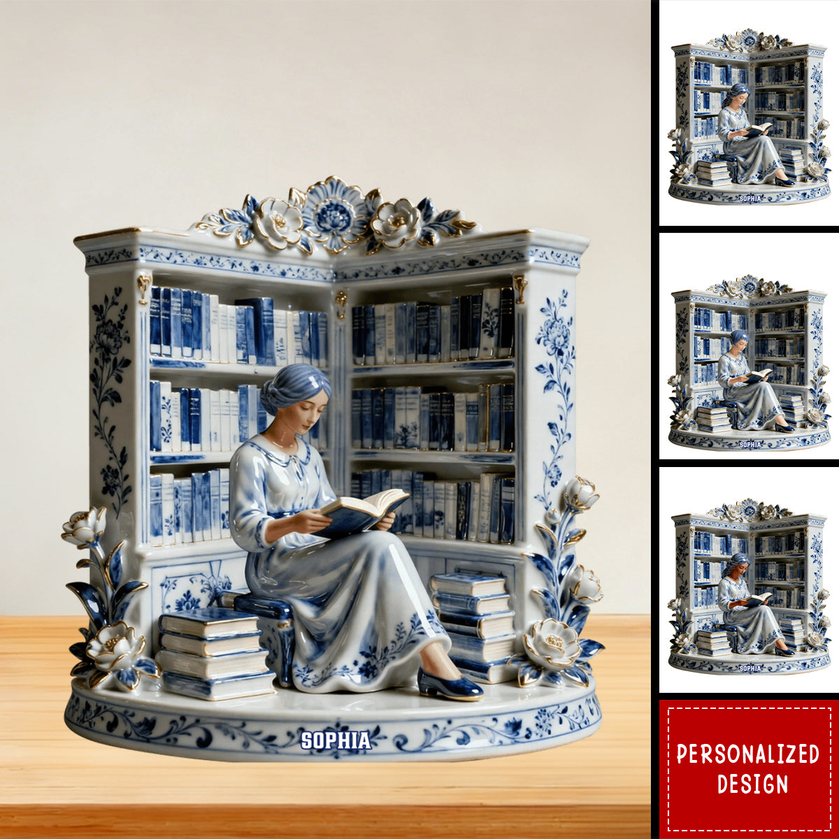 Girl Reading Book - Personalized Acrylic Plaque - Gifts For Book Lover, Bookworm