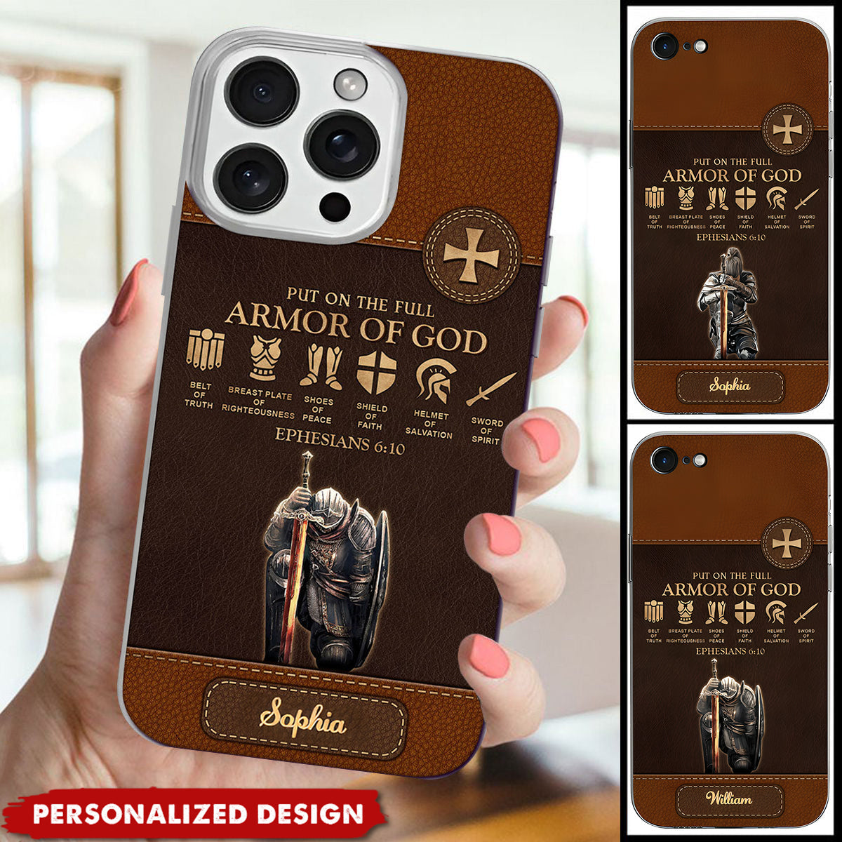 Put On The Full Armor Of God - Personalized Clear Silicone Phone Case