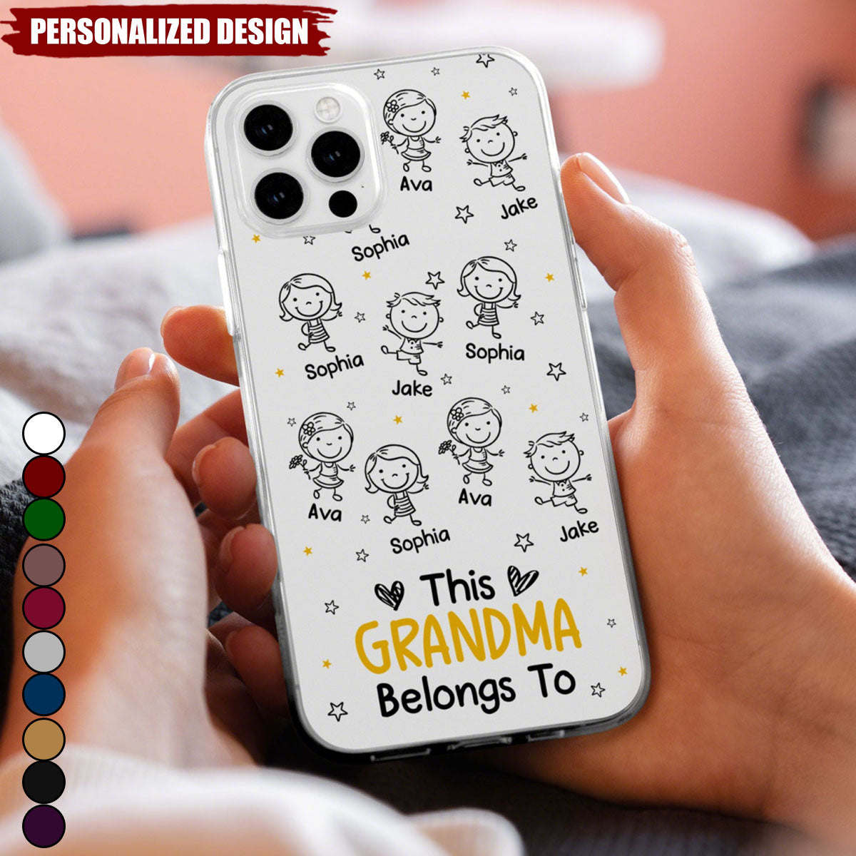 This Grandpa Grandma Belongs To - Personalized Clear Phone Case