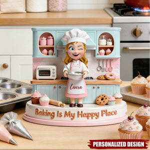 Personalized Baking Girl Acrylic Block Plaque Heartfelt Gift Baking Lovers