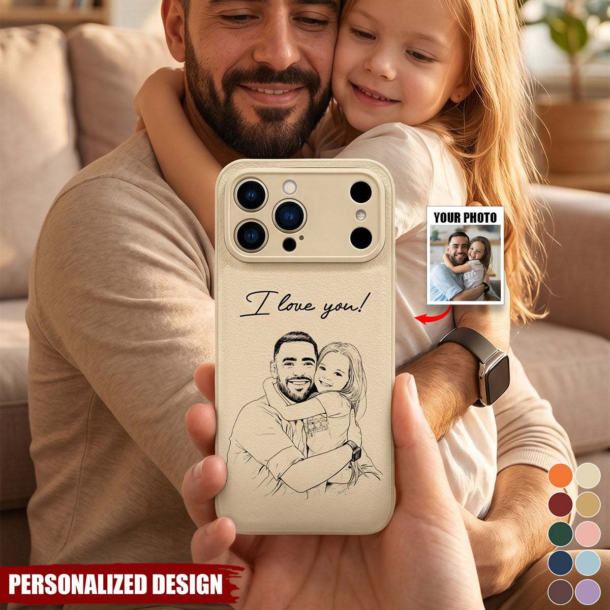 Custom Photo Phone Case - Personalized Father's Day Gift For Husband, Daddy, Grandpa