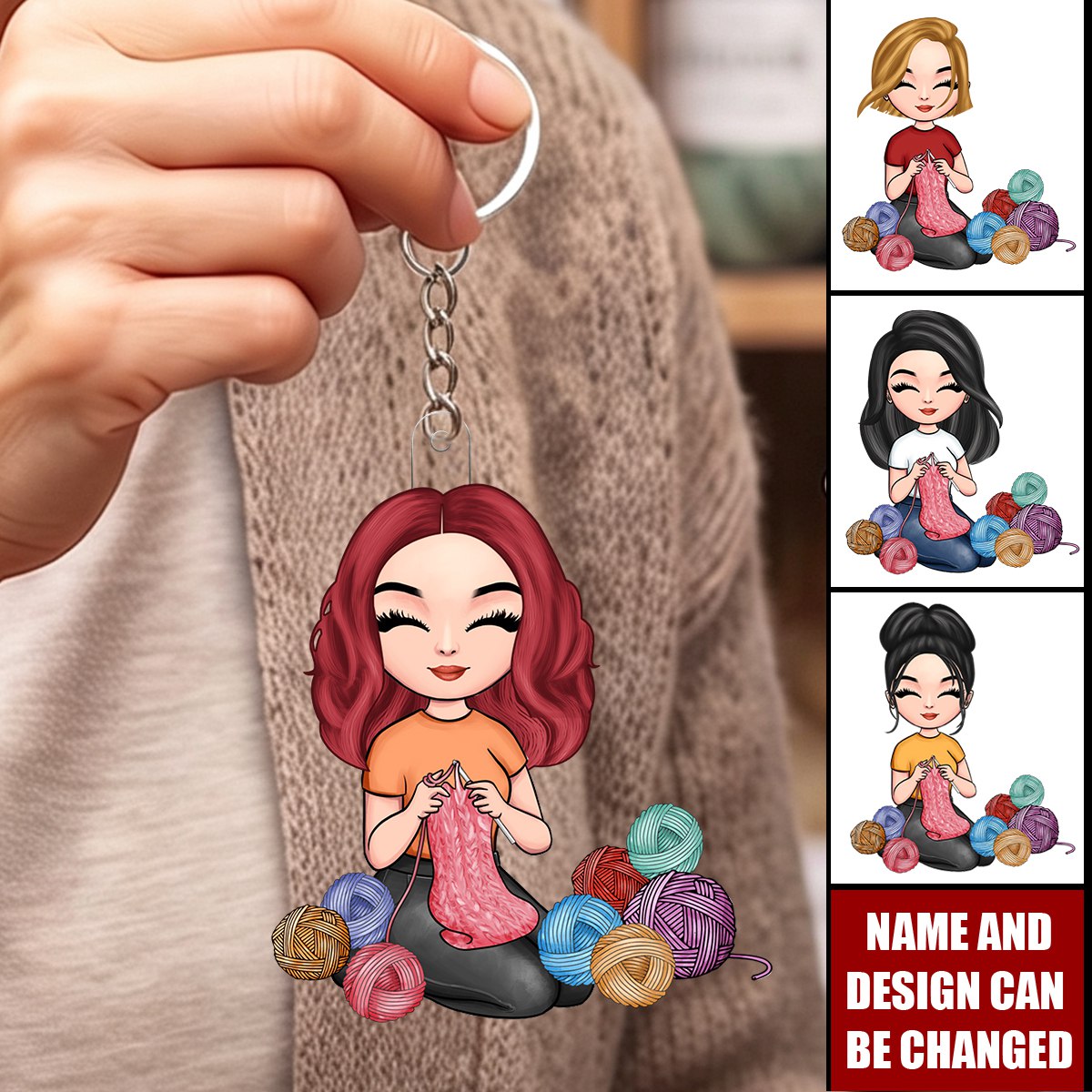 Personalized Acrylic Keychain - My Hobby Is Collecting Yarn, Gift For Knitters, Crocheters & Yarn Lovers