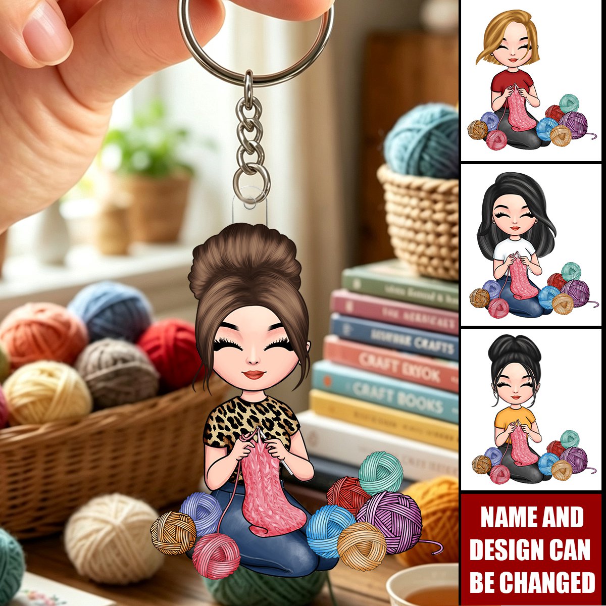 Personalized Acrylic Keychain - My Hobby Is Collecting Yarn, Gift For Knitters, Crocheters & Yarn Lovers