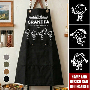 Father's Day gift: Food baked by Dad and Grandpa tastes even better—personalized apron.
