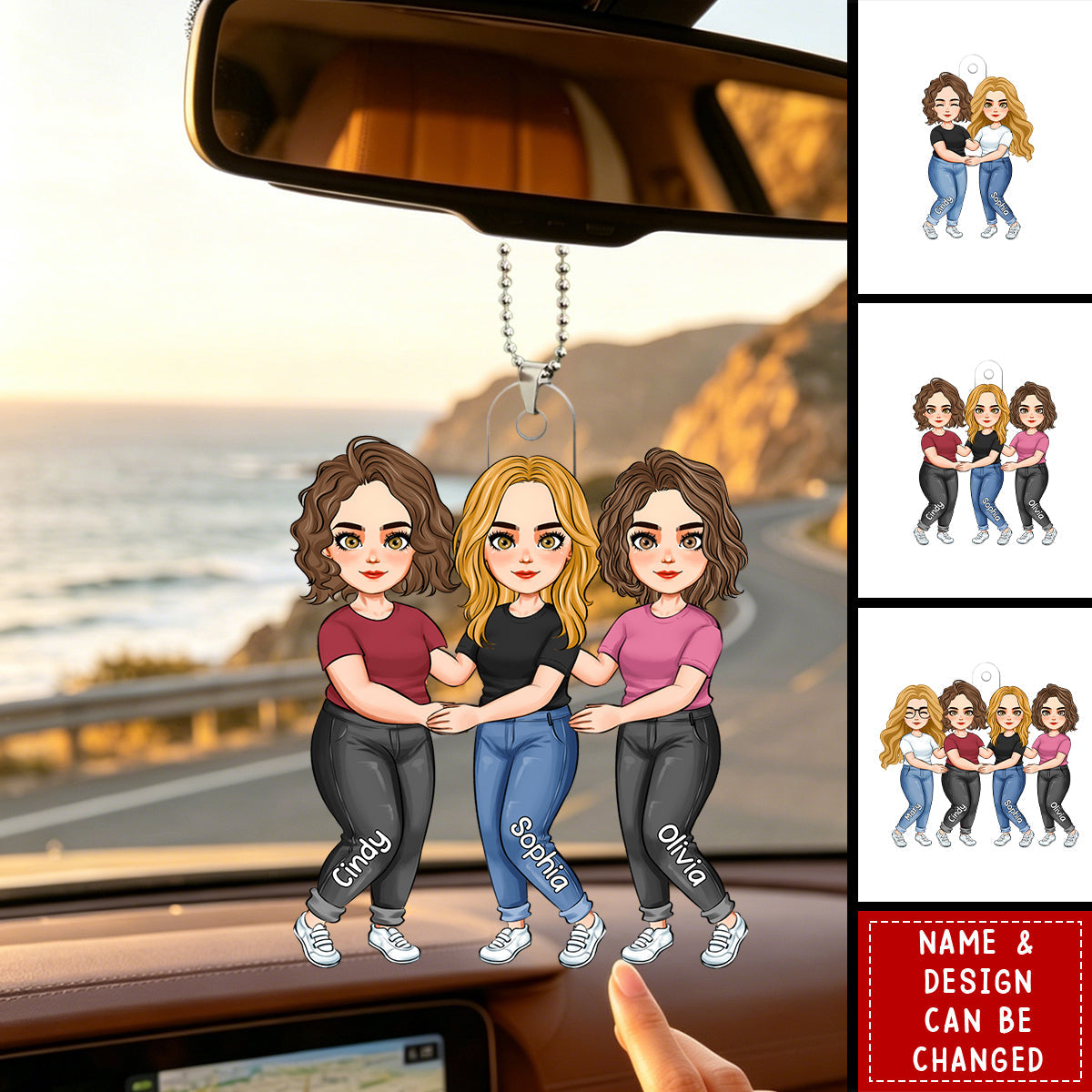 We'll Be New Besties - Personalized Acrylic Car Ornament