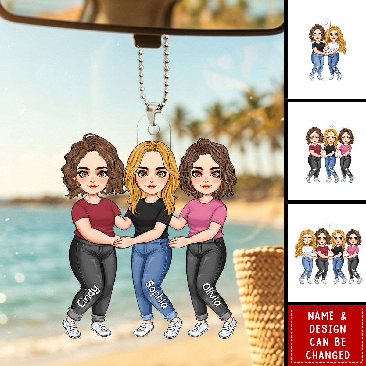 We'll Be New Besties - Personalized Acrylic Car Ornament