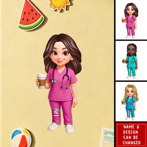 Proud Nurse - Personalized Acrylic Magnet - Gift For Colleagues, Nurse Besties