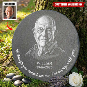 Memorial Gifts Custom Photo Sketch Line Art Your Wings Were Ready - Personalized Stone