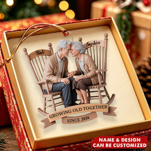 Personalized Couple Ornament – Rocking Chairs Acrylic Ornament
