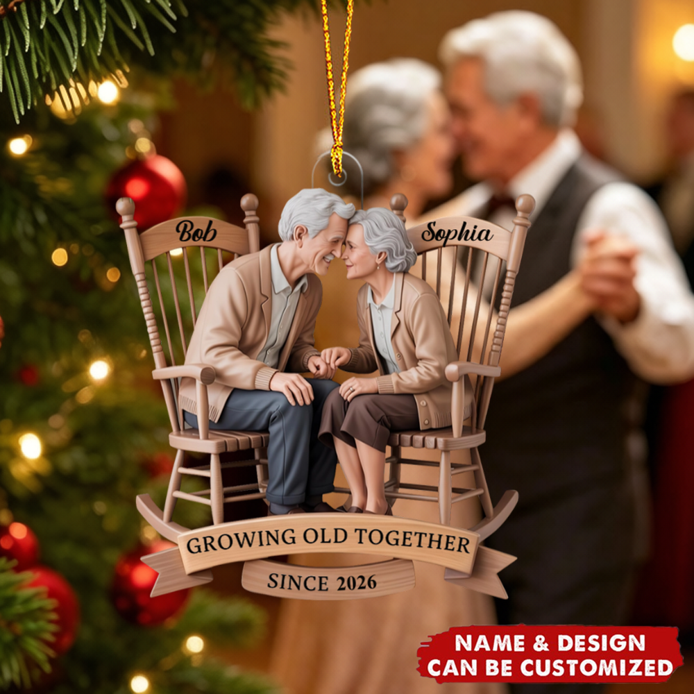 Personalized Couple Ornament – Rocking Chairs Acrylic Ornament