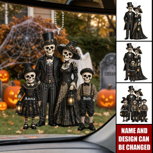 Gothic Skeleton Family - Personalized Acrylic Car Ornament