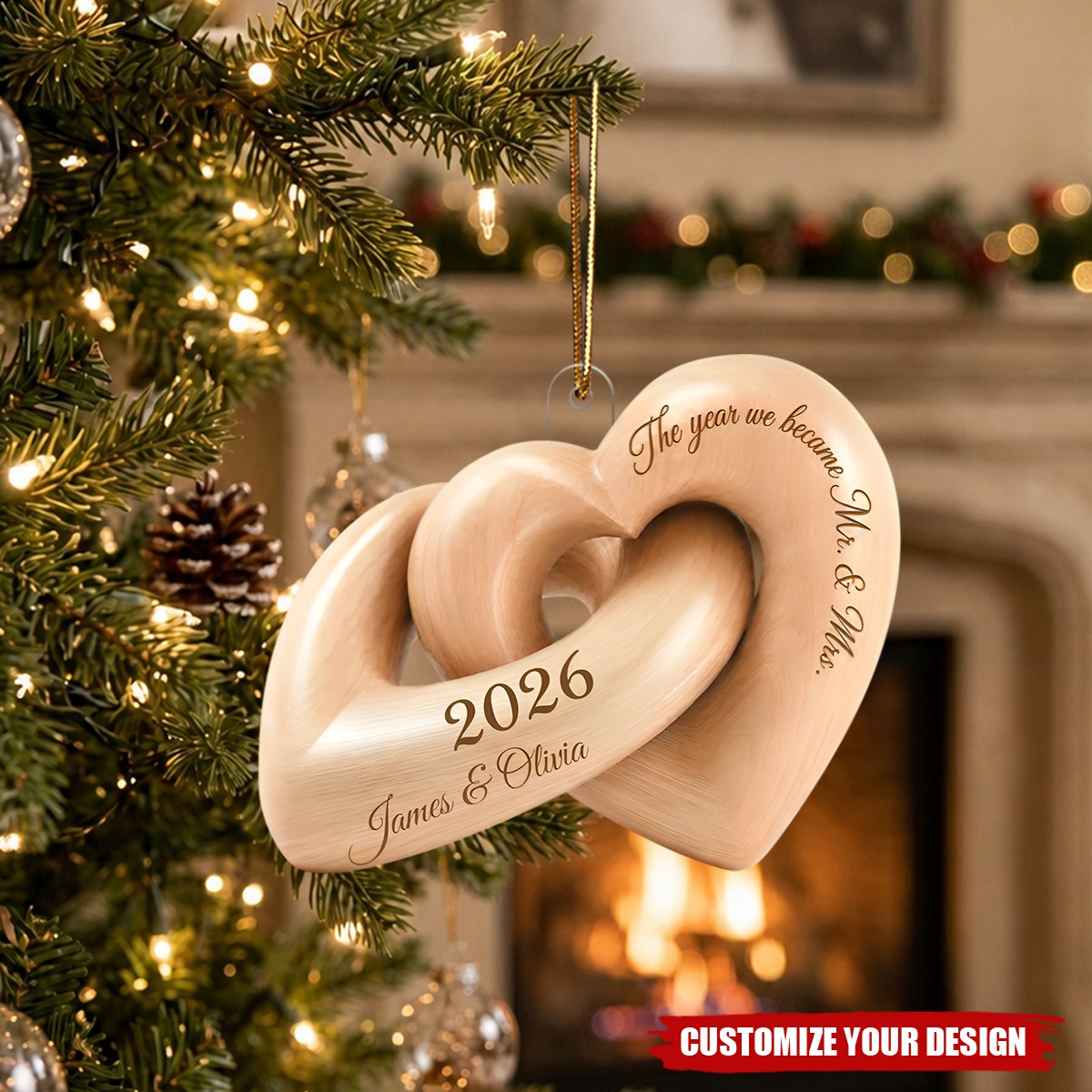 The Year We Became Mr. & Mrs. - Personalized Acrylic Ornament - Heartfelt Keepsake Gift for Her, for Him