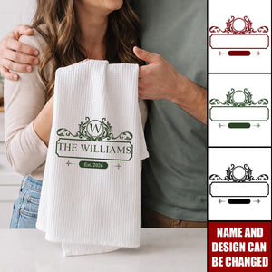 Custom Monogram New House Gift For Couple - Personalized Kitchen Towel