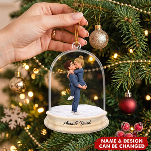 Wedding Anniversary Couple Acrylic Ornament – Personalized Name Anniversary Keepsake Decor