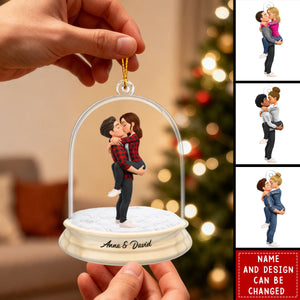 Wedding Anniversary Couple Acrylic Ornament – Personalized Name Anniversary Keepsake Decor