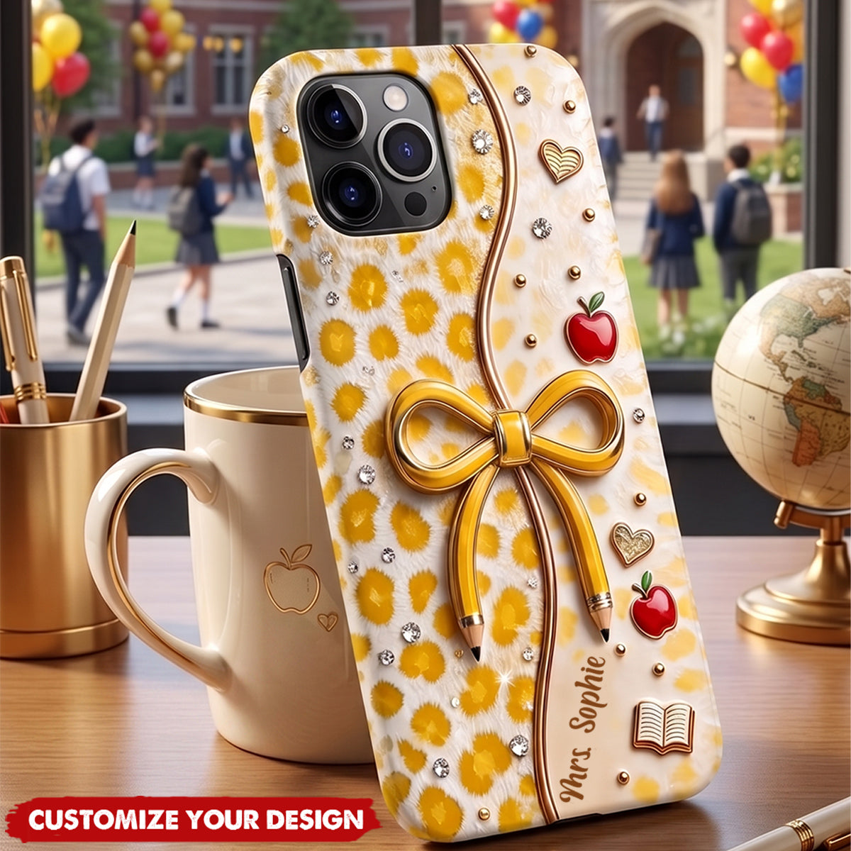 Back To School - Personalized Teacher Full Print Phone Case