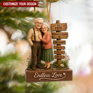 Custom Acrylic Ornament - Personalized Family Name Sign, Anniversary Christmas Gifts