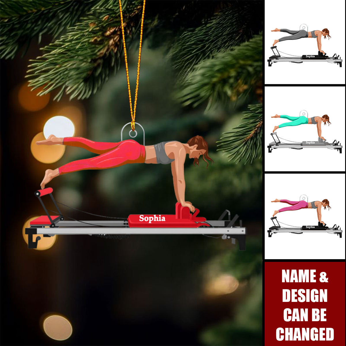 Personalized Pilates Ornament - Acrylic Pilates Reformer Ornament