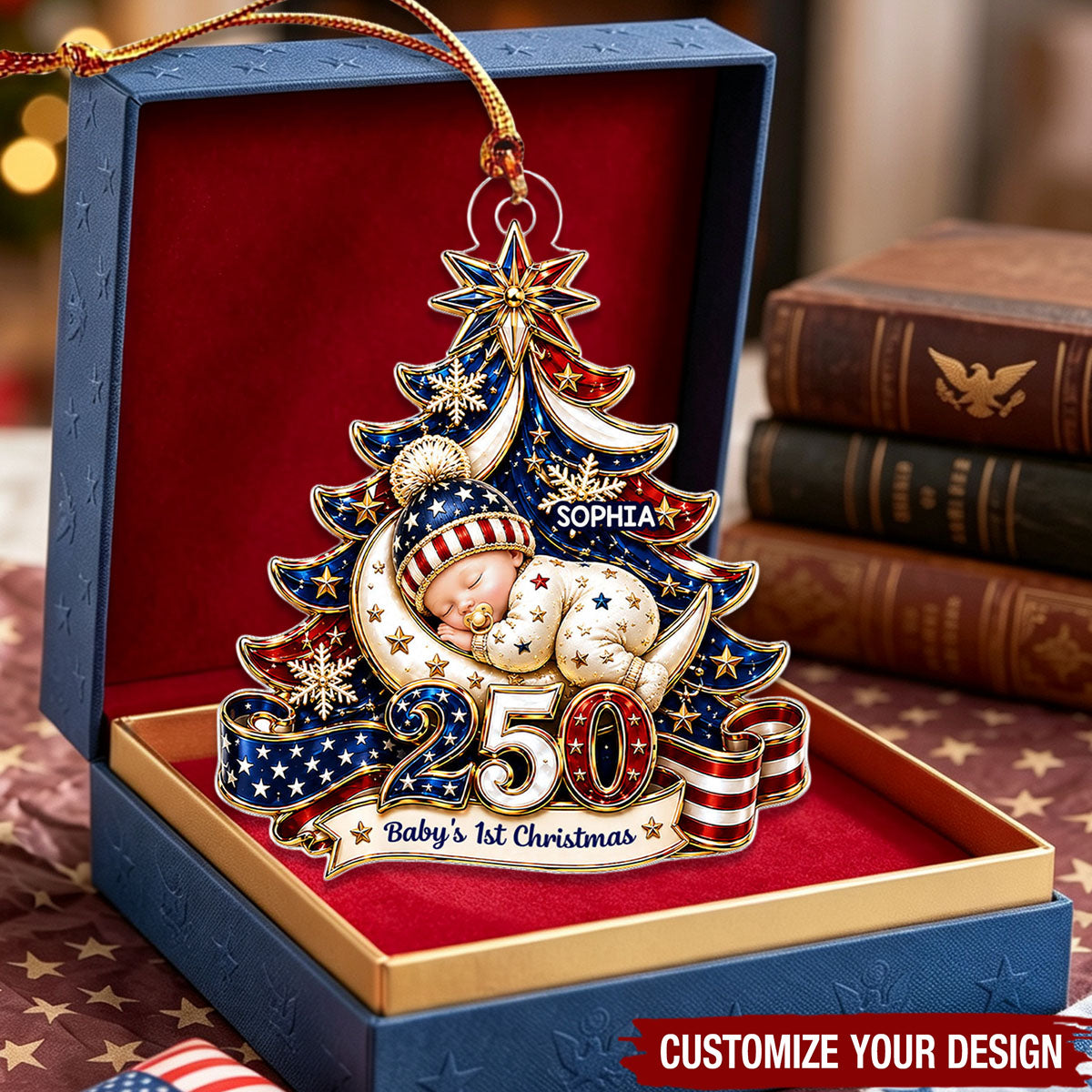 American 250th Anniversary Baby First Christmas - Personalized Acrylic Ornament