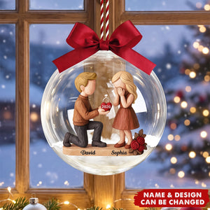 Personalized Couple Marriage Proposal Acrylic Ornament