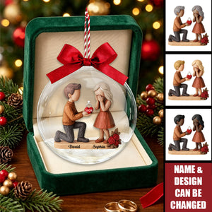 Personalized Couple Marriage Proposal Acrylic Ornament