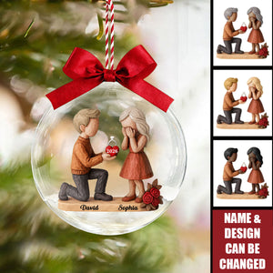 Personalized Couple Marriage Proposal Acrylic Ornament