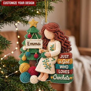 Custom Yarn Acrylic Ornament - Just A Girl Who Loves Crochets