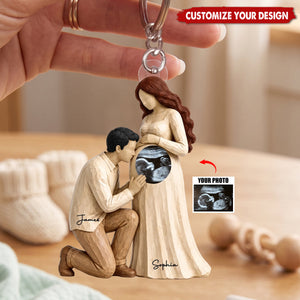 Tiny Miracle On The Way - Personalized Acrylic Keychain