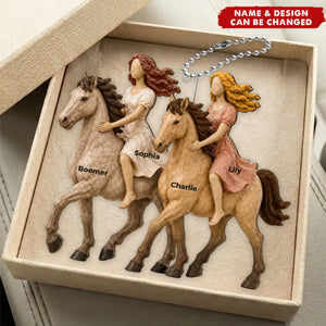 Horse Riding Besties - Personalized Acrylic Car Ornament