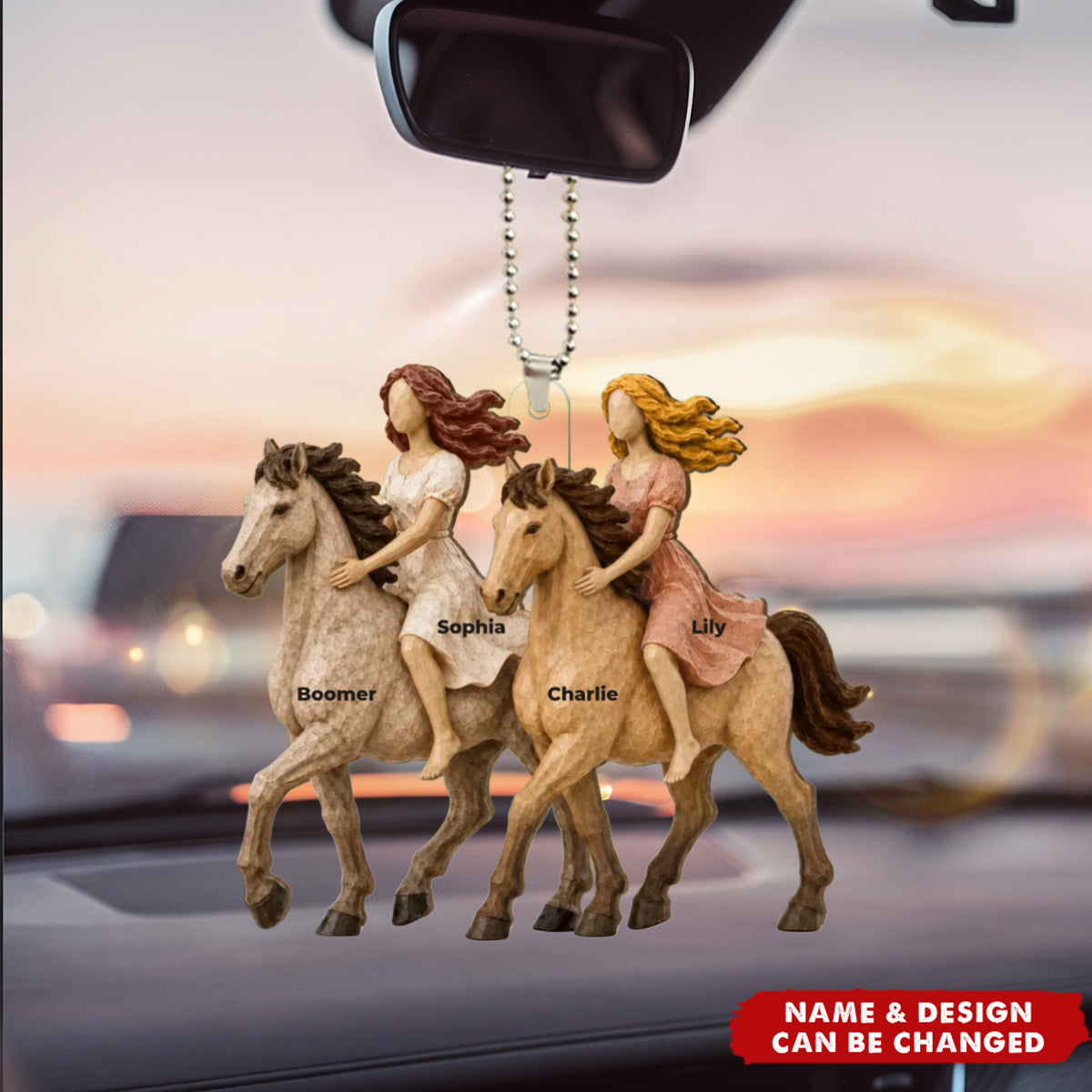 Horse Riding Besties - Personalized Acrylic Car Ornament