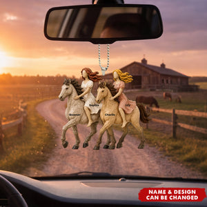 Horse Riding Besties - Personalized Acrylic Car Ornament