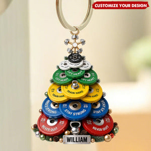 Weight Plate Tree Personalized Acrylic Keychain