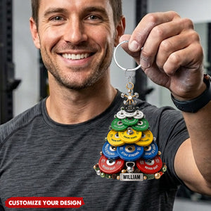 Weight Plate Tree Personalized Acrylic Keychain
