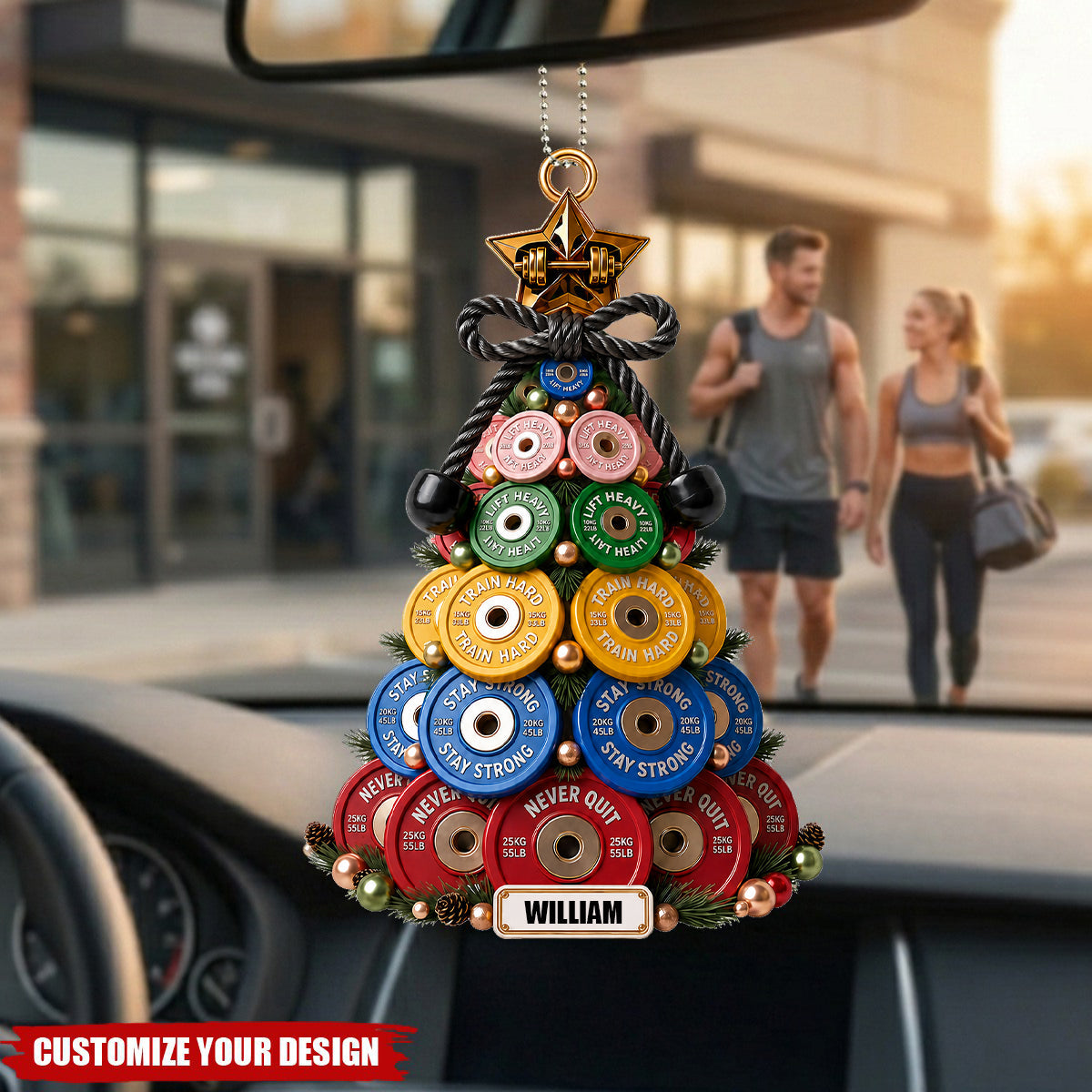Weight Plate Tree Personalized Acrylic Car Ornament
