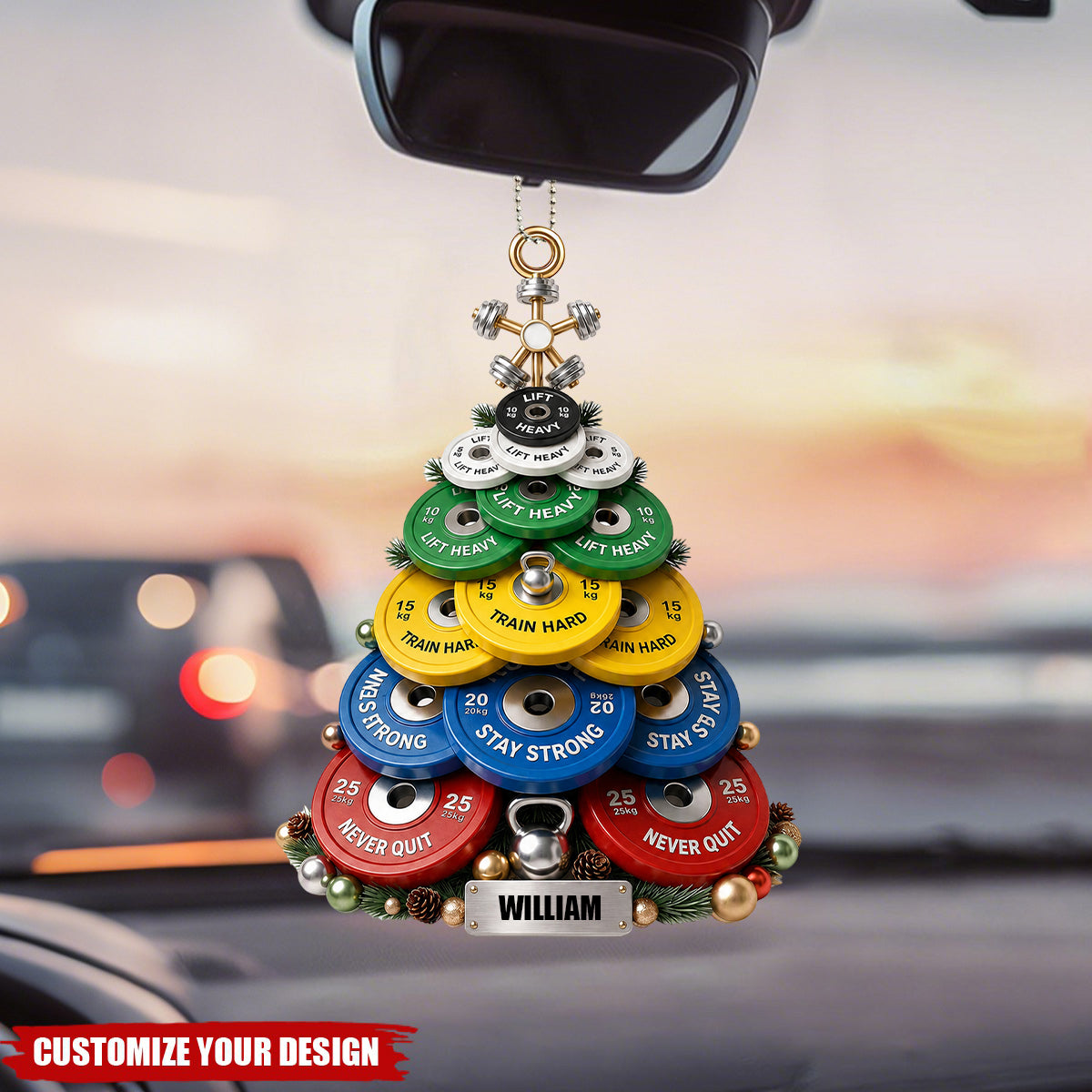 Weight Plate Tree Personalized Acrylic Car Ornament