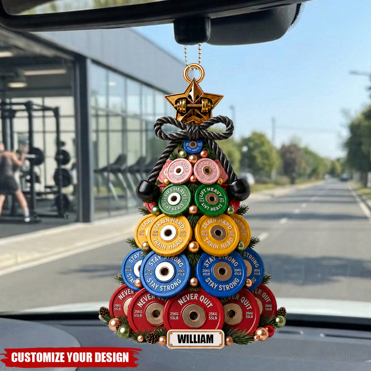 Weight Plate Tree Personalized Acrylic Car Ornament