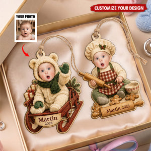 Personalized Baby Photo Ornament 2026 - New Parents Gift