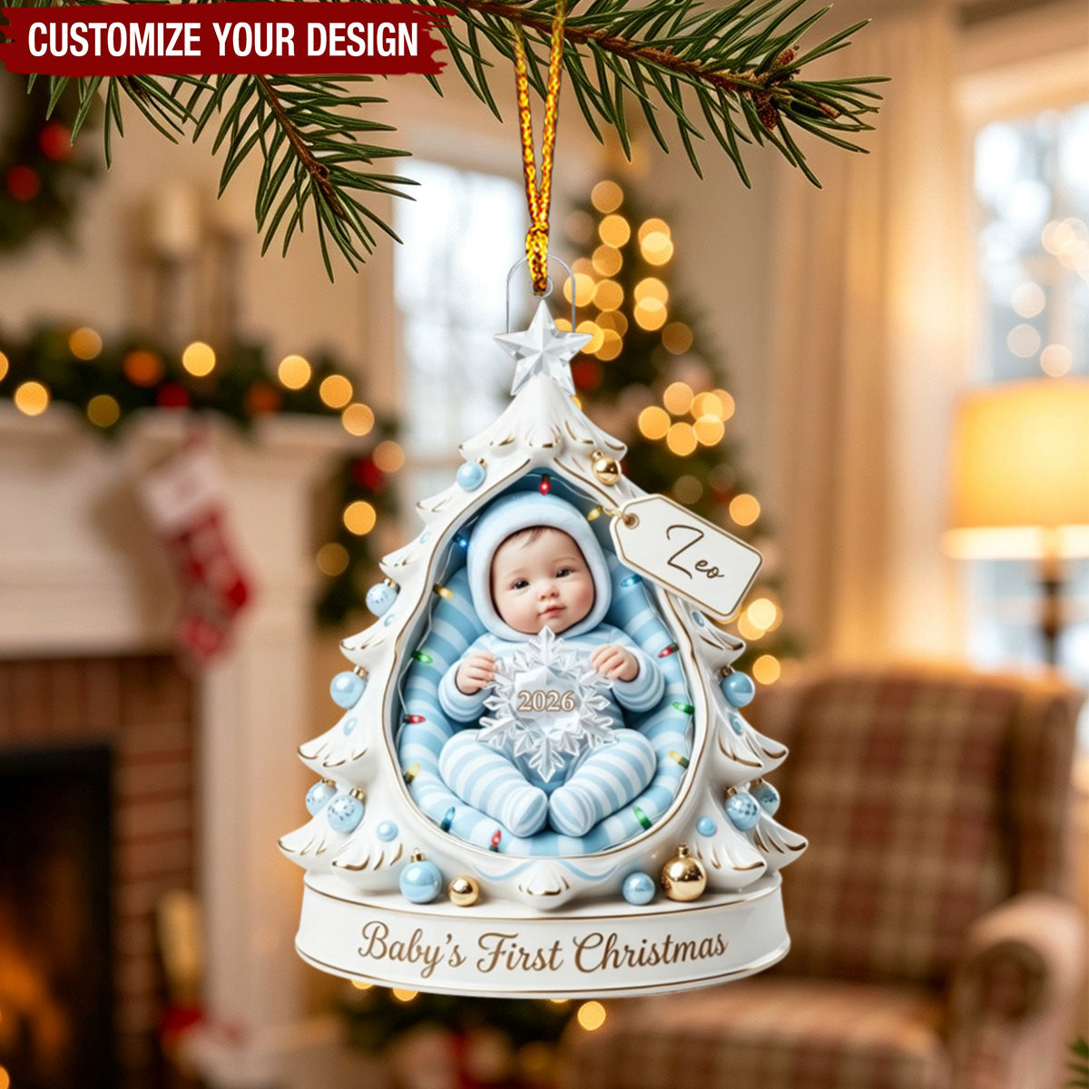 Baby First Christmas 2026 - Personalized Baby Keepsake